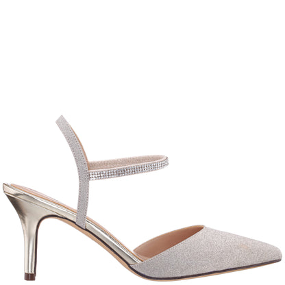 Taisha Gold Sling Back Mid-Heel Dress Shoes | Nina Shoes