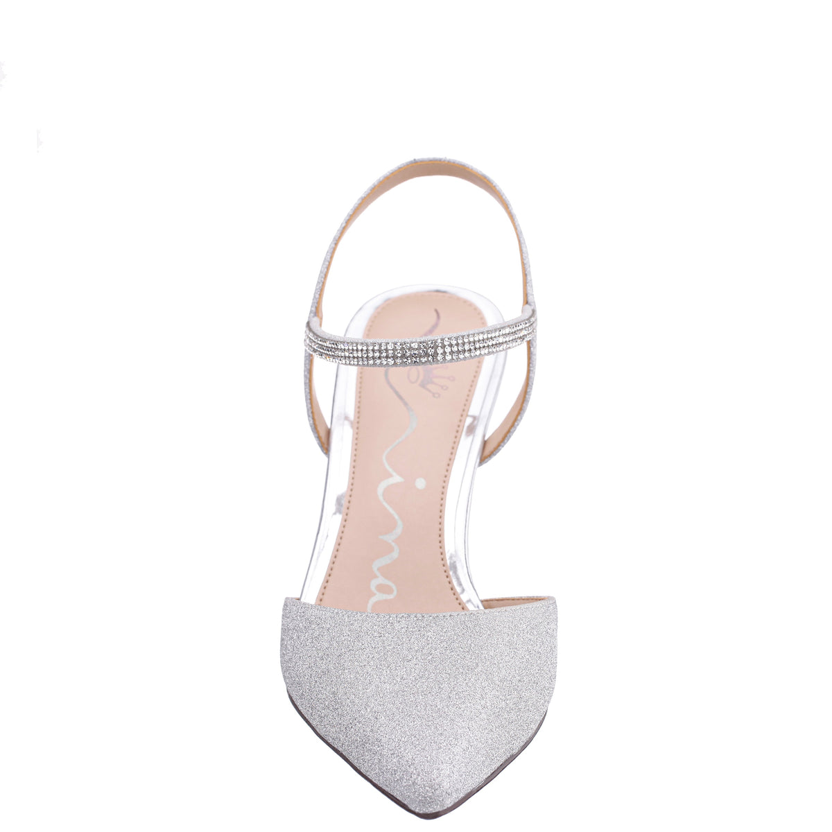 Taisha Silver Sling Back Mid-Heel Dress Shoes | Nina Shoes
