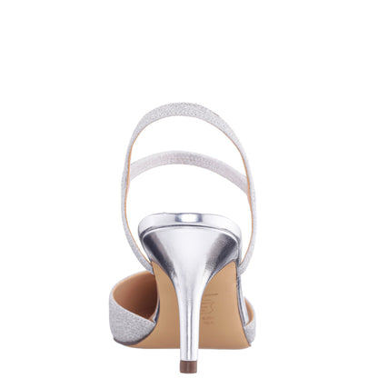 Taisha Silver Sling Back Mid-Heel Dress Shoes | Nina Shoes