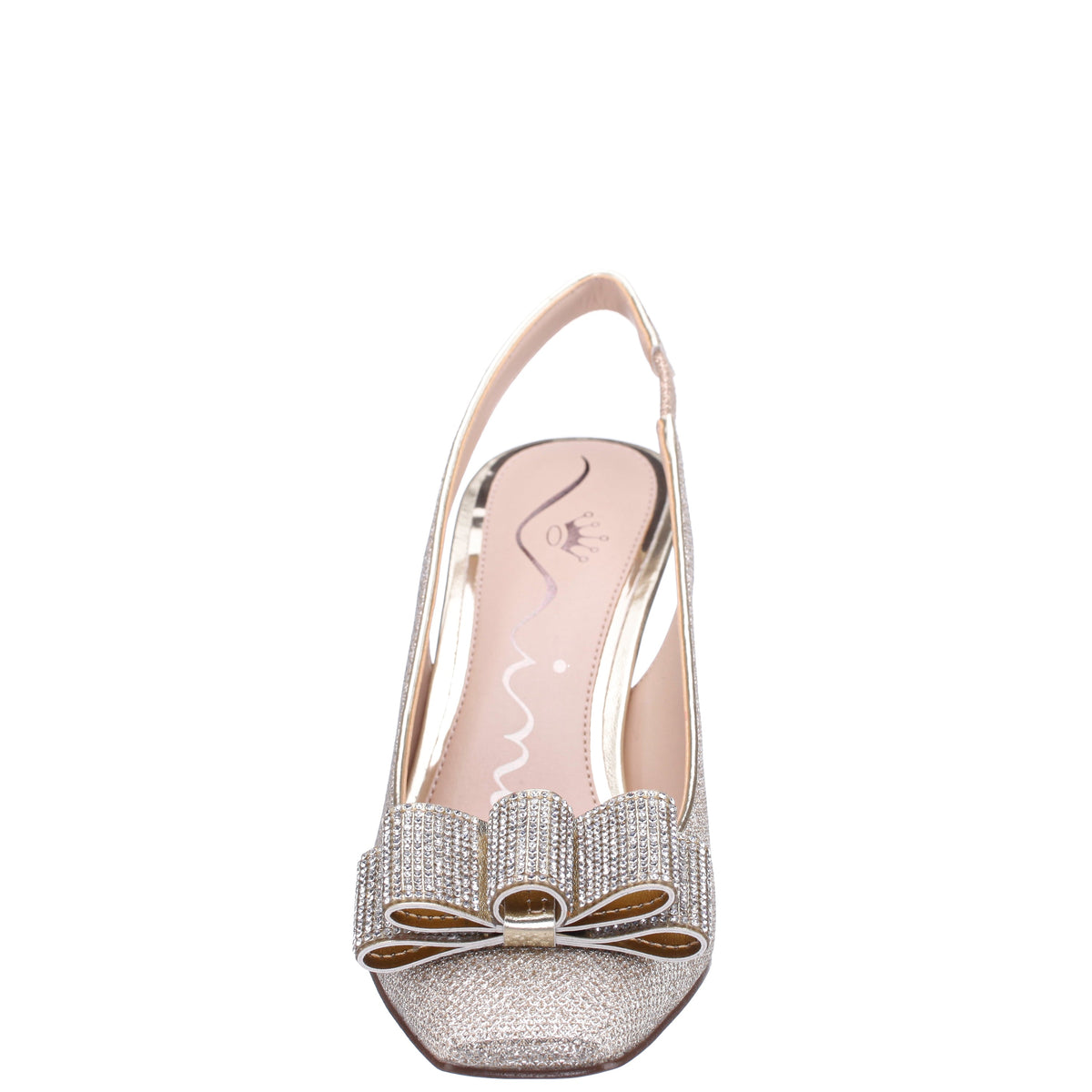 Jolanda Gold Slip On Mid-Heel Dress Shoes | Nina Shoes