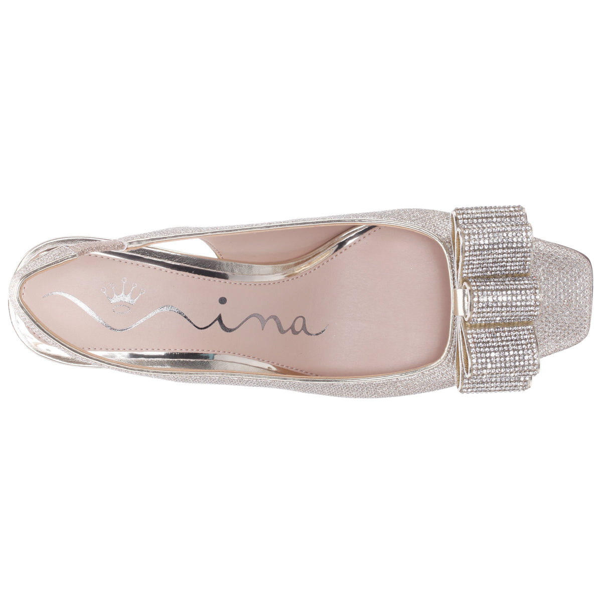 Jolanda Gold Slip On Mid-Heel Dress Shoes | Nina Shoes