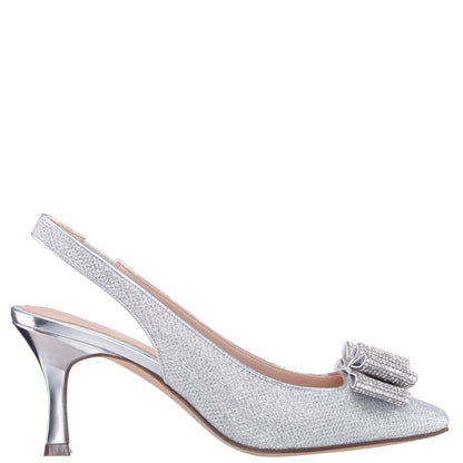 Jolanda Silver Slip On Mid-Heel Dress Shoes | Nina Shoes