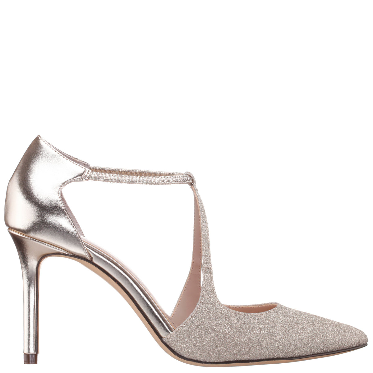 Netta Platino Vinyl Glitter and Foil High-Heel Pumps | Nina Shoes