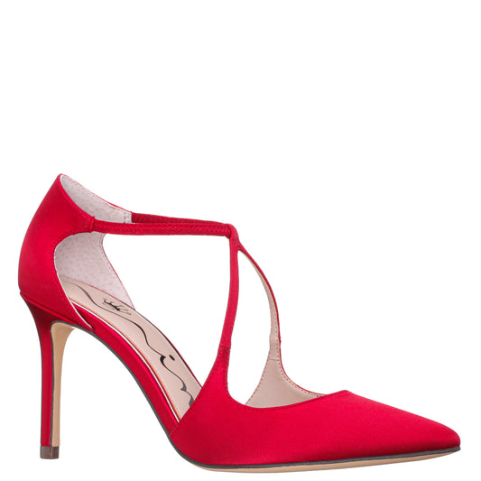 Netta Red Satin High-Heel Pumps | Nina Shoes