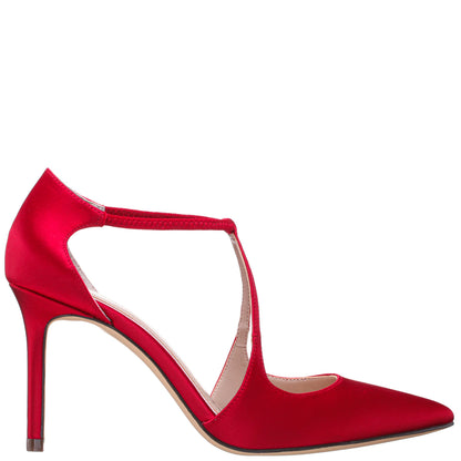 Netta Red Satin High-Heel Pumps | Nina Shoes