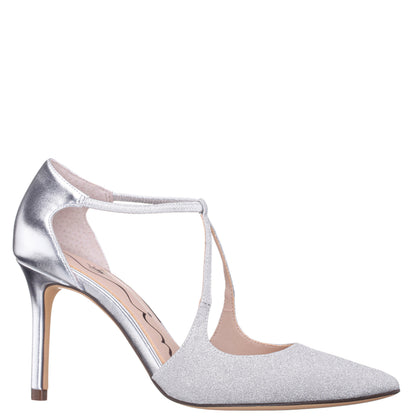 Netta Silver Vinyl Glitter and Foil High-Heel Pumps | Nina Shoes