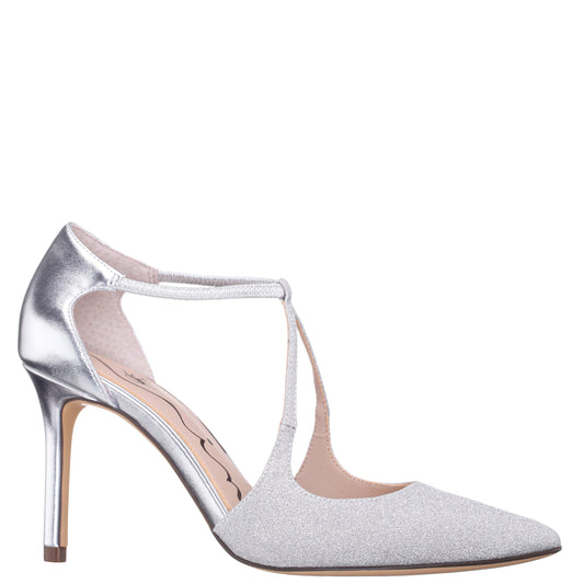 Netta Silver Vinyl Glitter and Foil High-Heel Pumps | Nina Shoes