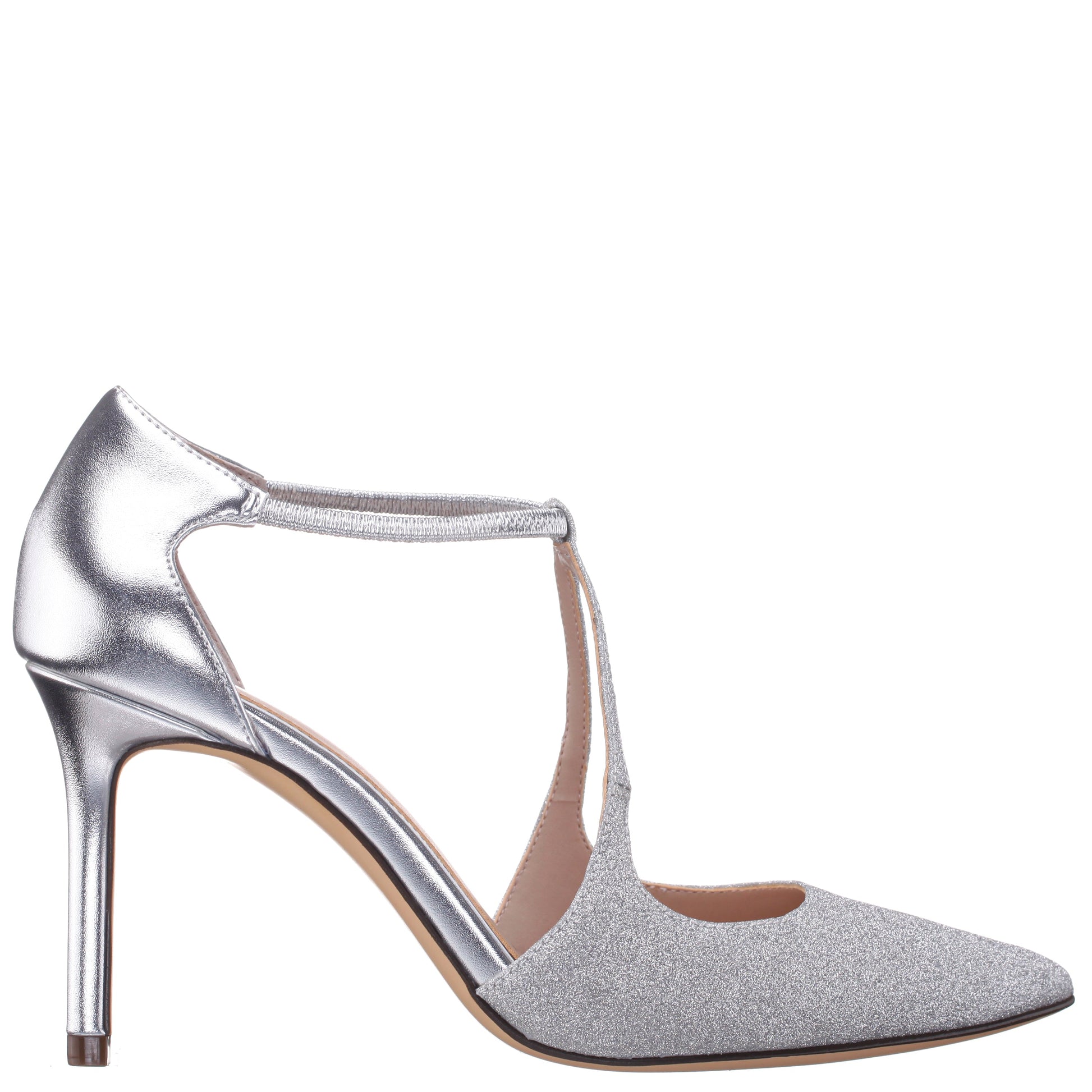 Netta Silver Vinyl Glitter and Foil High-Heel Pumps | Nina Shoes