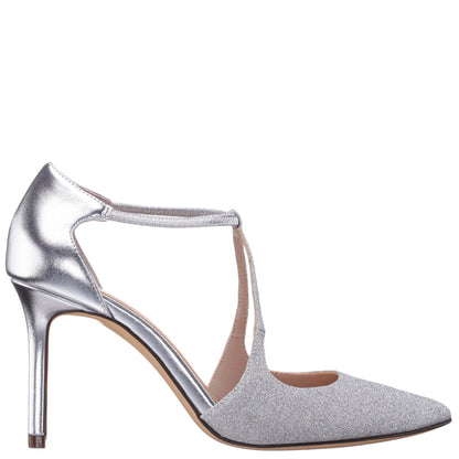 Netta Silver Vinyl Glitter and Foil High-Heel Pumps | Nina Shoes
