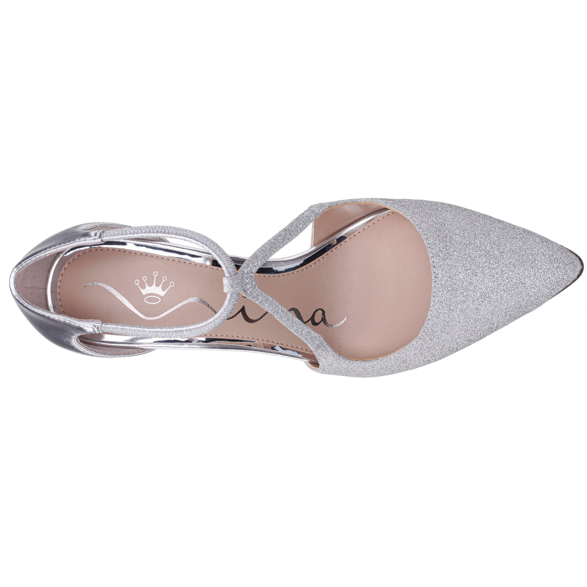 Netta Silver Vinyl Glitter and Foil High-Heel Pumps | Nina Shoes
