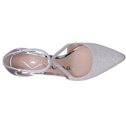 Netta Silver Vinyl Glitter and Foil High-Heel Pumps | Nina Shoes