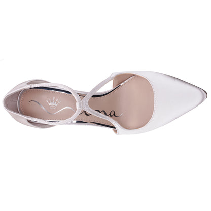 Netta White Satin High-Heel Pumps | Nina Shoes