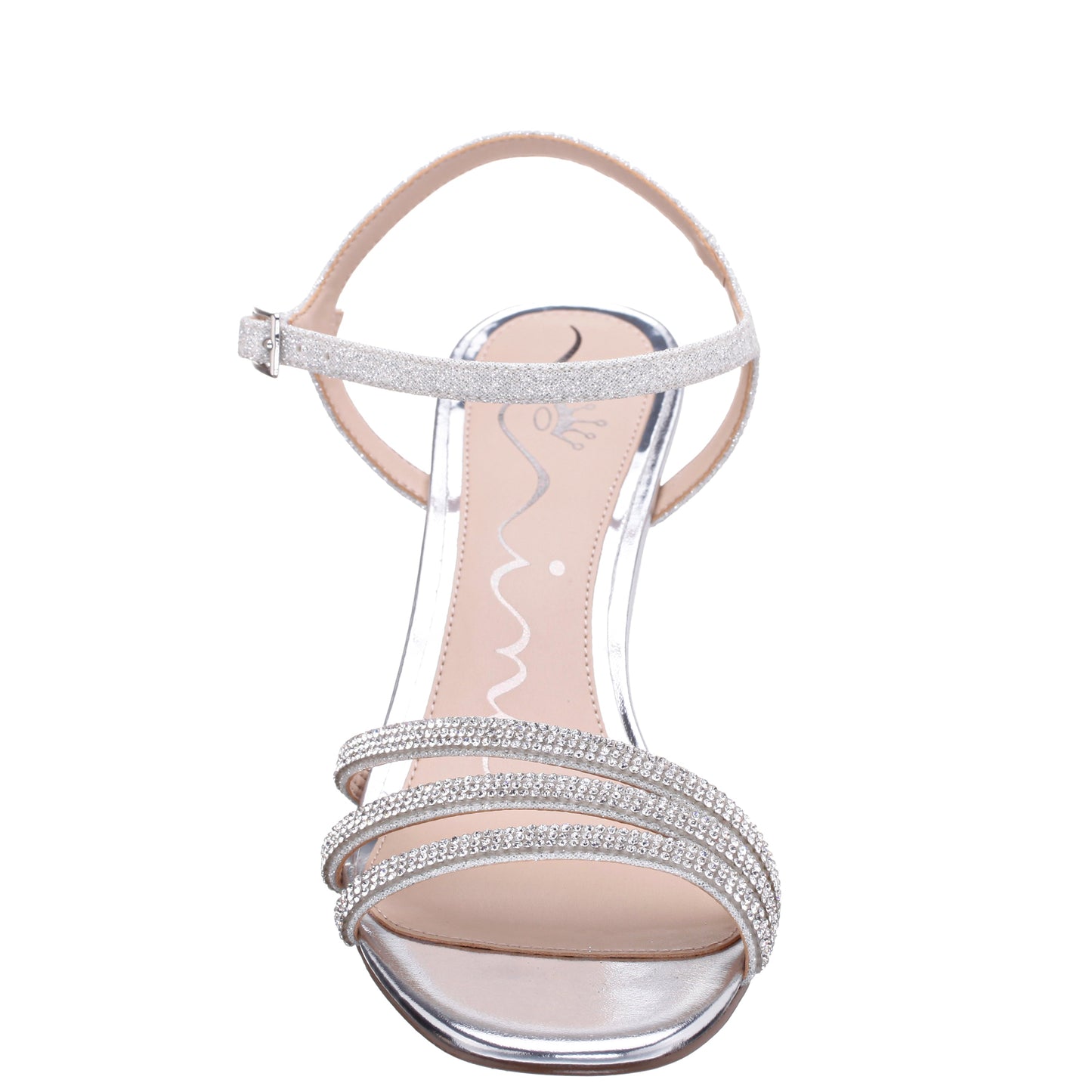 Bettany Silver Metallic Mid-Heel Sandals | Nina Shoes