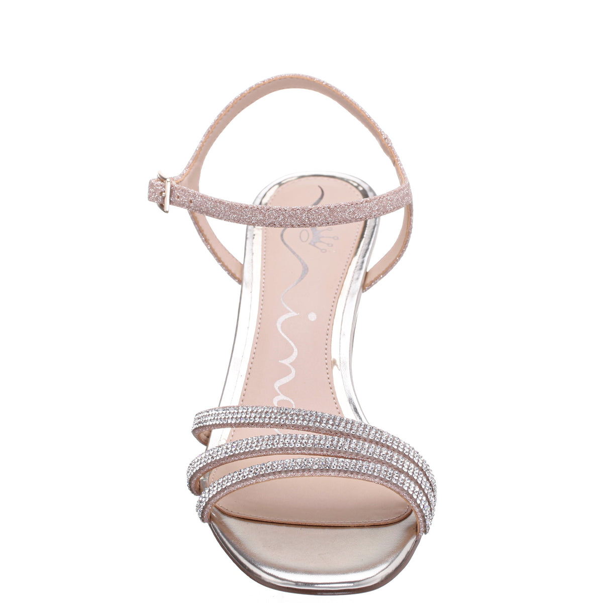 Bettany Platino Metallic Mid-Heel Sandals | Nina Shoes