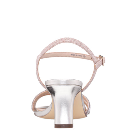 Bettany Platino Metallic Mid-Heel Sandals | Nina Shoes