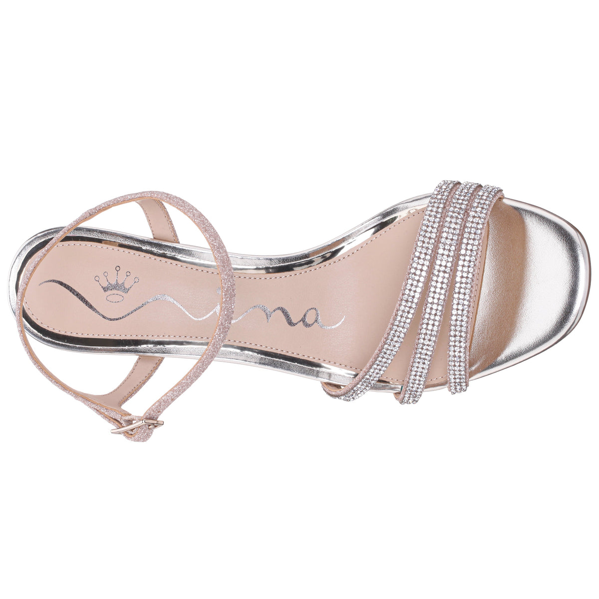 Bettany Platino Metallic Mid-Heel Sandals | Nina Shoes