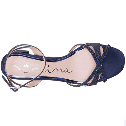 Bracha Blue Block-Heel Sandals | Nina Shoes