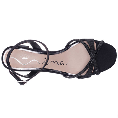 Bracha Black Block-Heel Sandals | Nina Shoes