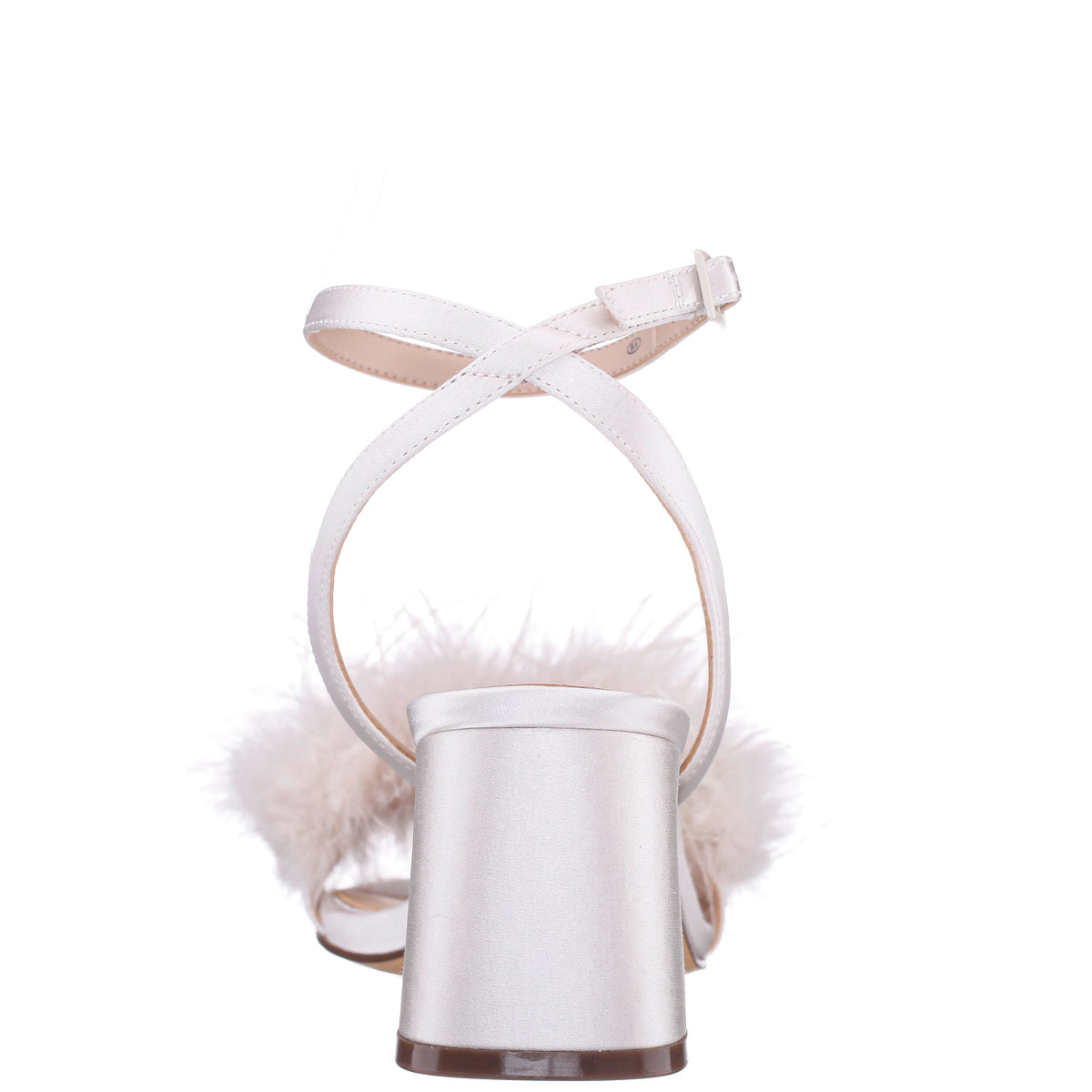 Bev White Satin Block-Heel Sandals | Nina Shoes