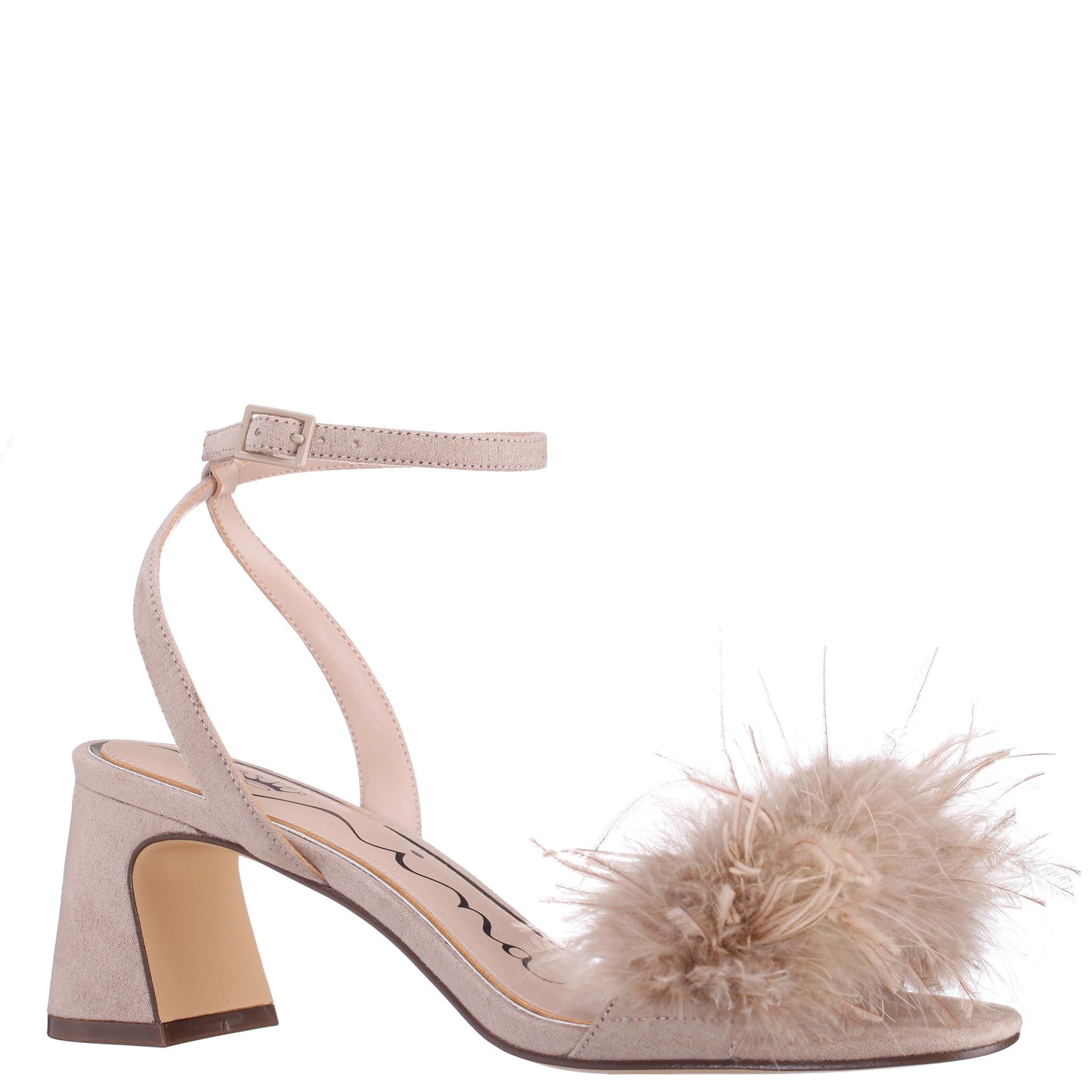 Bev Beige Ankle Strap Mid-Heel Sandals | Nina Shoes