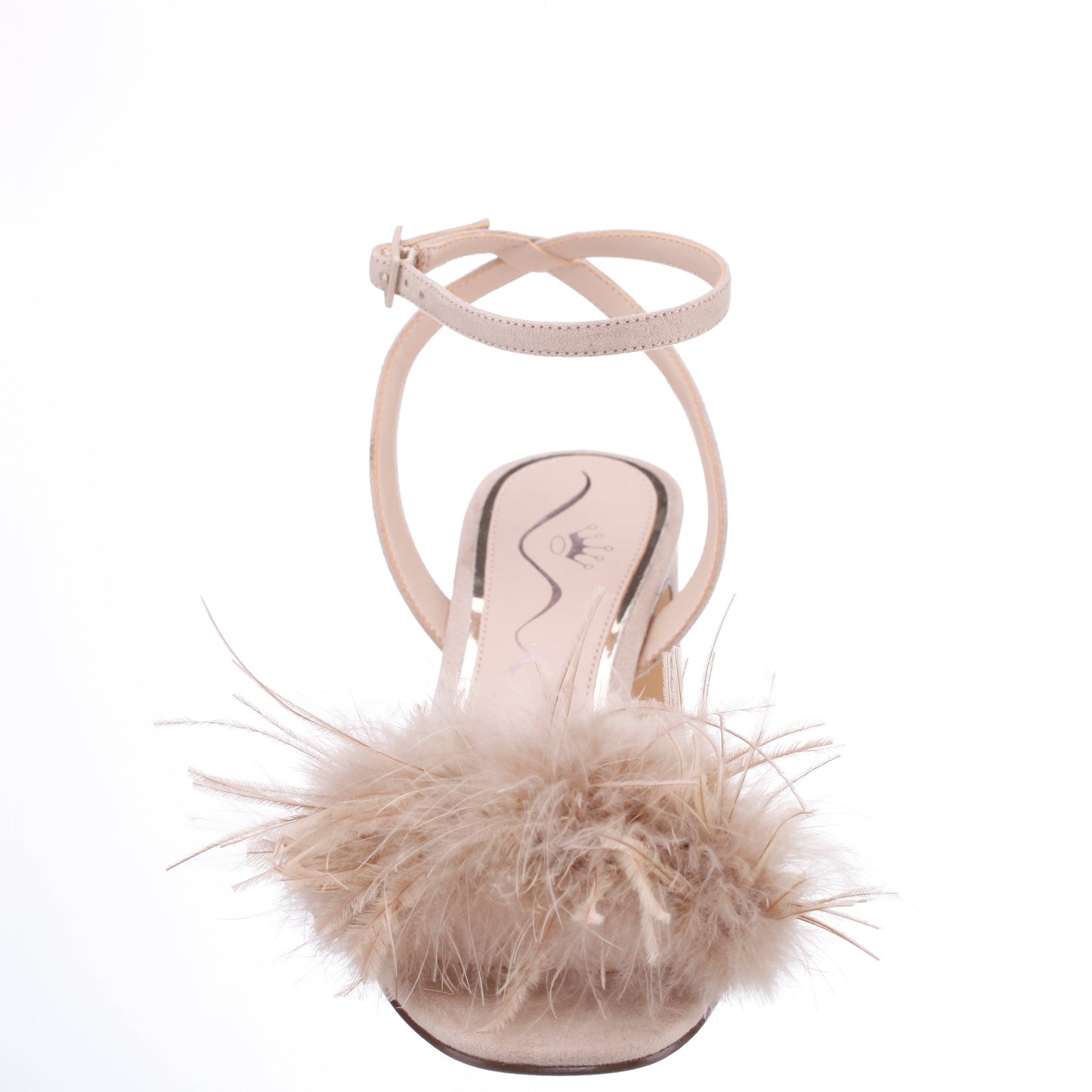 Bev Beige Ankle Strap Mid-Heel Sandals | Nina Shoes