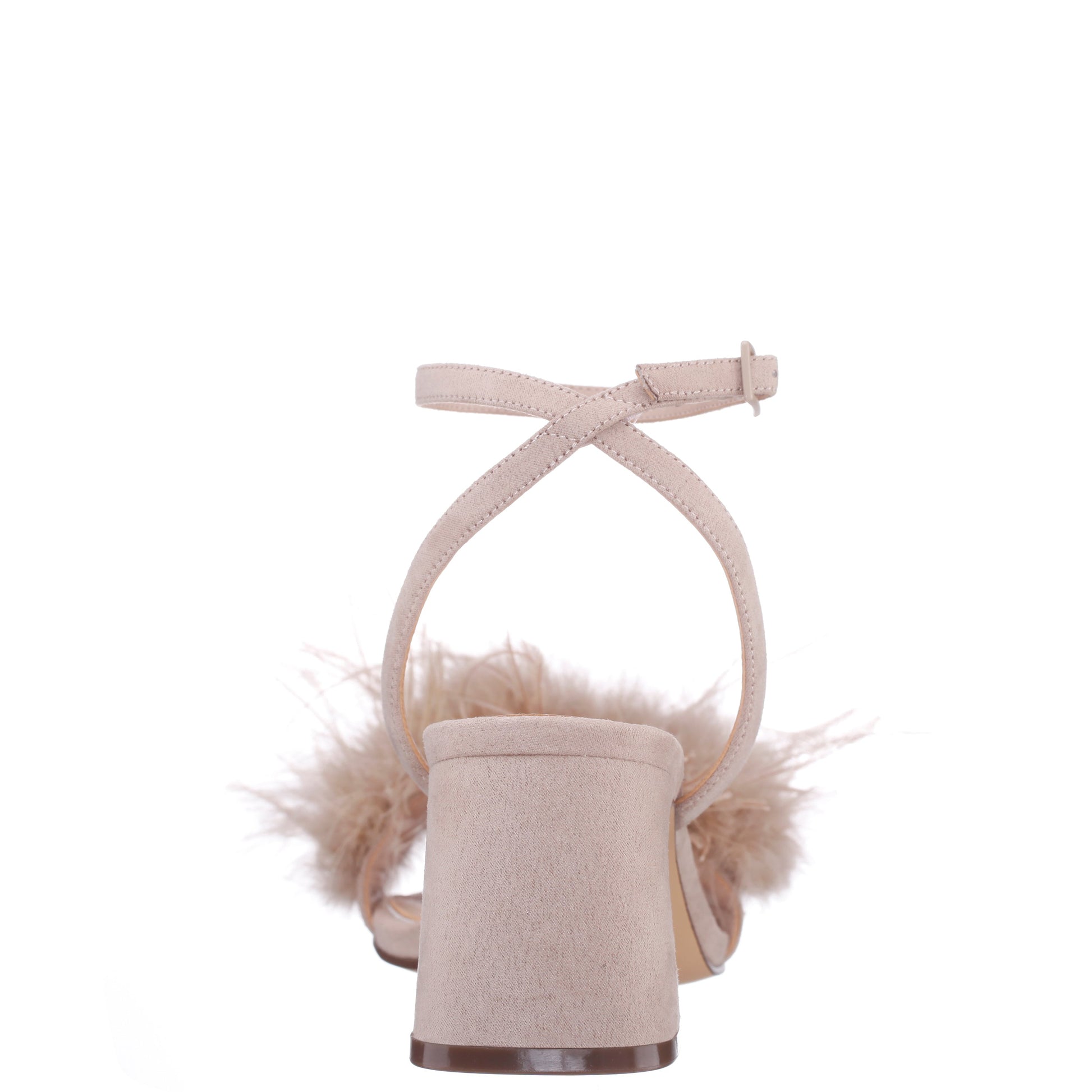 Bev Beige Ankle Strap Mid-Heel Sandals | Nina Shoes