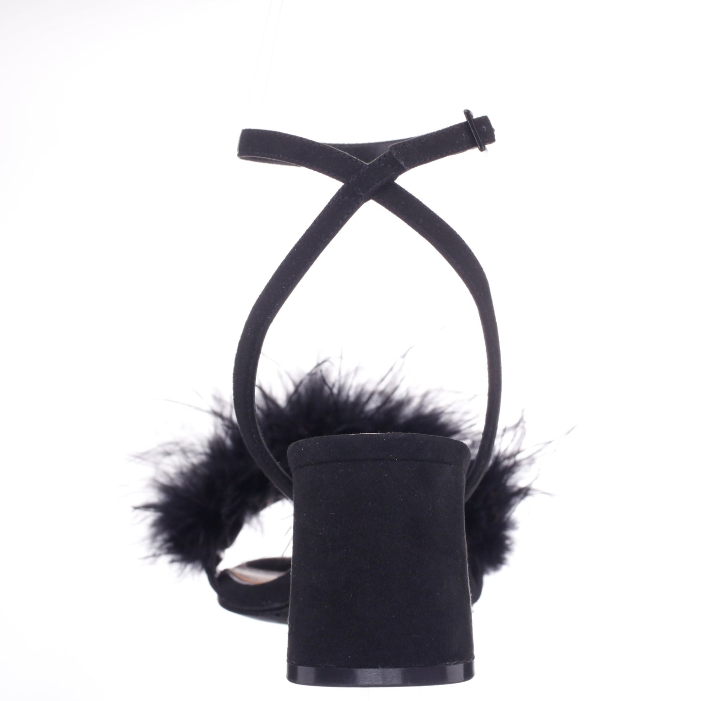 Bev Black Ankle Strap Mid-Heel Sandals | Nina Shoes
