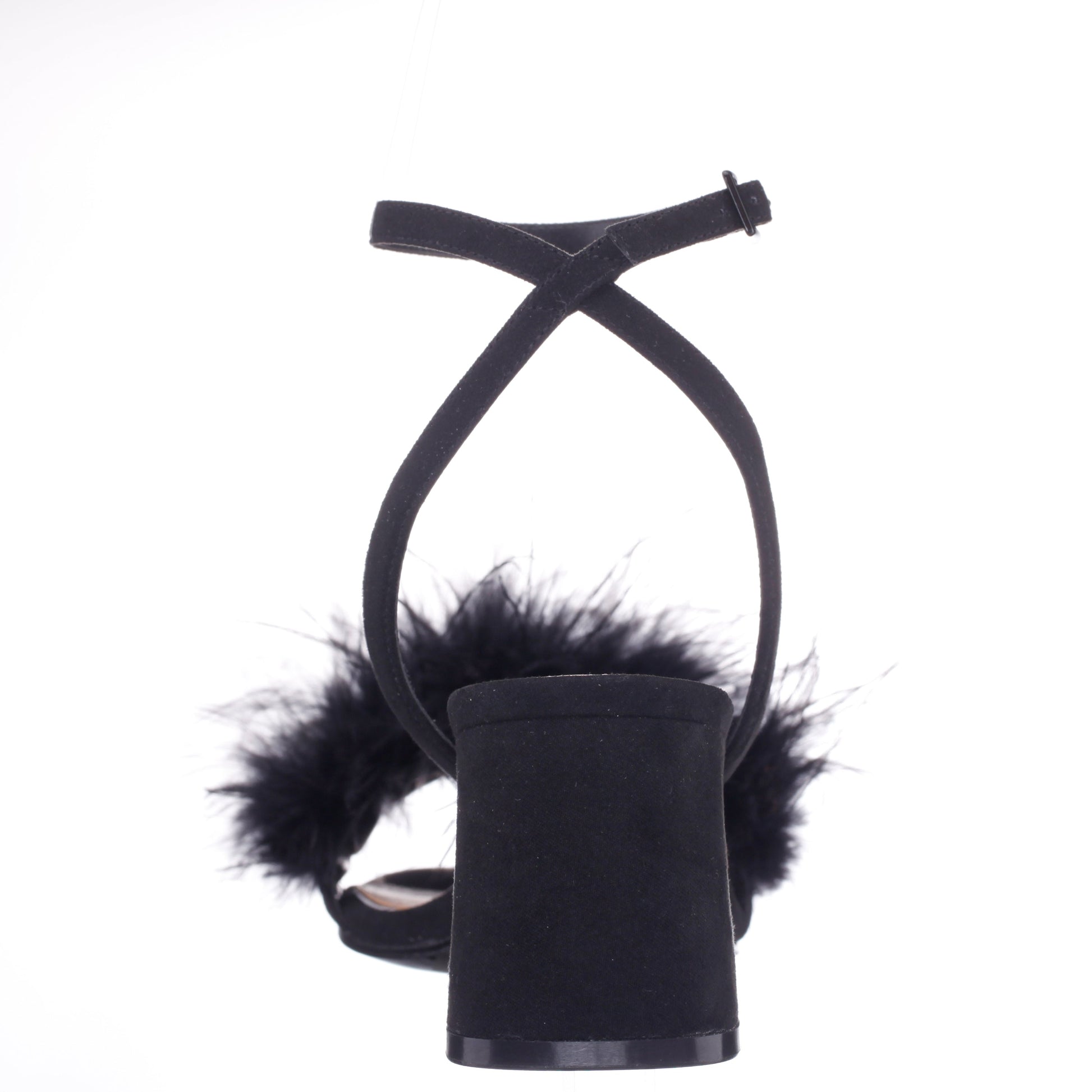 Bev Black Ankle Strap Mid-Heel Sandals | Nina Shoes