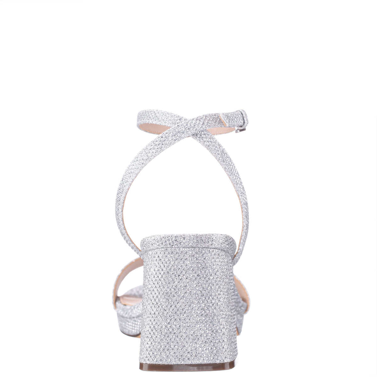 Bergen Silver Textured Block-Heel Platform Sandals | Nina Shoes