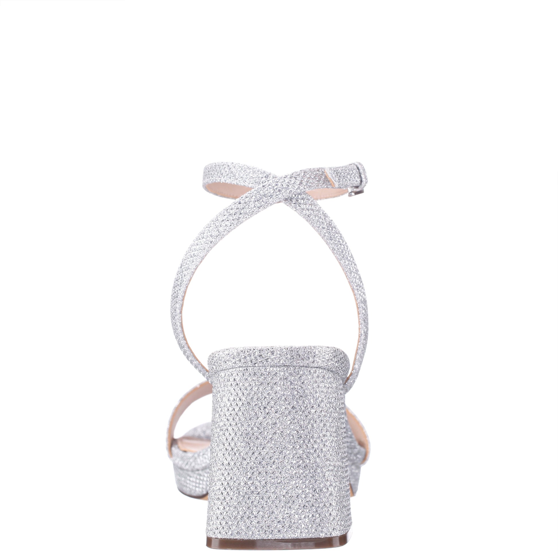 Bergen Silver Textured Block-Heel Platform Sandals | Nina Shoes