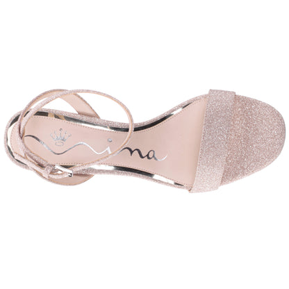Bergen Beige Textured Block-Heel Platform Sandals | Nina Shoes