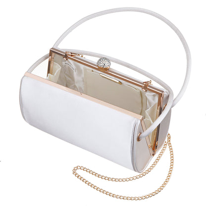 Khalani Beige Satin Handle Bag | Nina Shoes