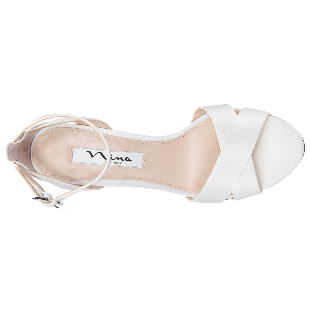 Venus Ivory Satin High-Heel Sandals. with Ankle-Strap | Nina Shoes
