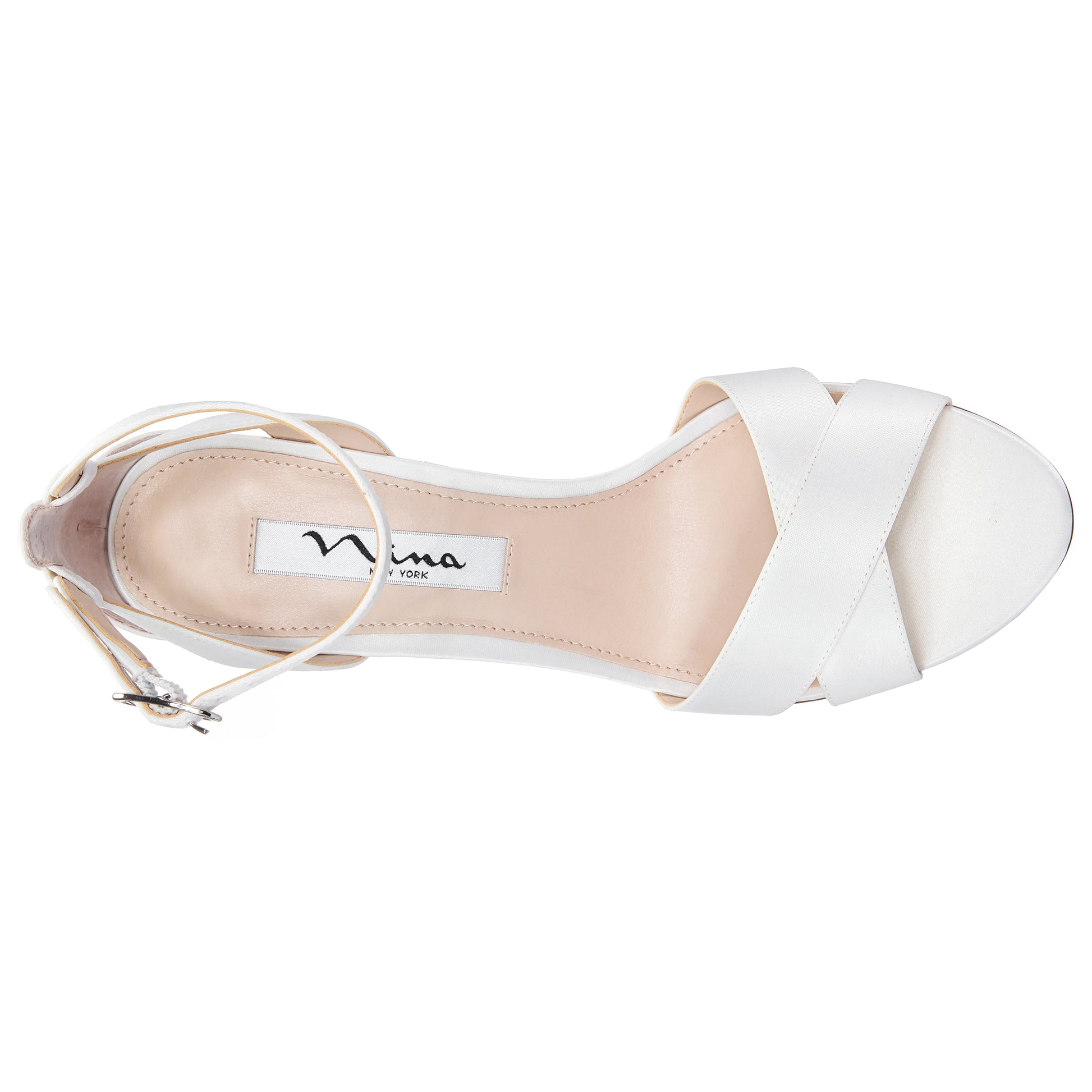 Venus Ivory Satin High-Heel Sandals. with Ankle-Strap | Nina Shoes