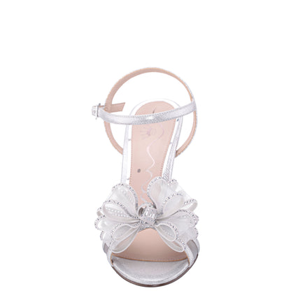 Vayda Silver Ankle Strap High-Heel Sandals | Nina Shoes