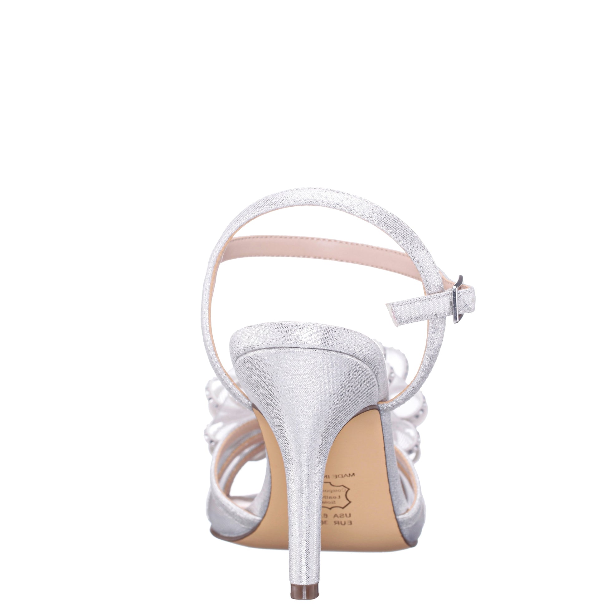 Vayda Silver Ankle Strap High-Heel Sandals | Nina Shoes